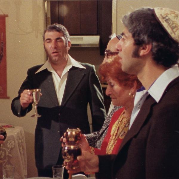 Ike performing Passover Kiddush in the 1978 documentary: Song of the Sephardi. Image courtesy Azose family.