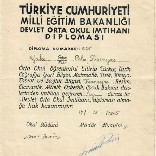High School Diploma from Istanbul