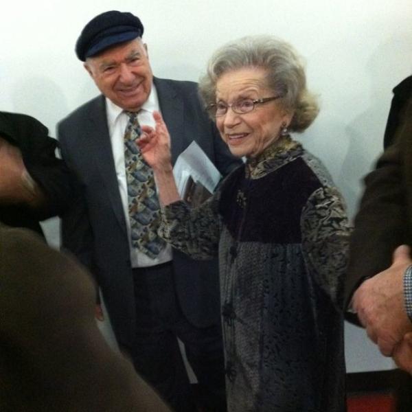 Ike Azose and Flory Jagoda after her concert and movie at Jewish Community Center, December 6, 2014. Image courtesy Ike Azose. 