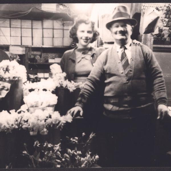 Samuel Nahmias, right, and daughter Margie (late 1930s)