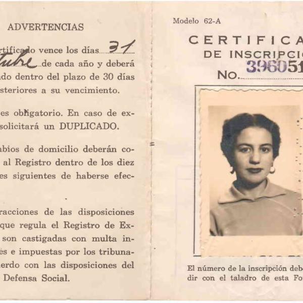 Inside of Cuban immigration document
