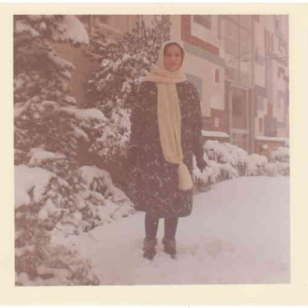 Pola, braving the snow, ca. 1960s