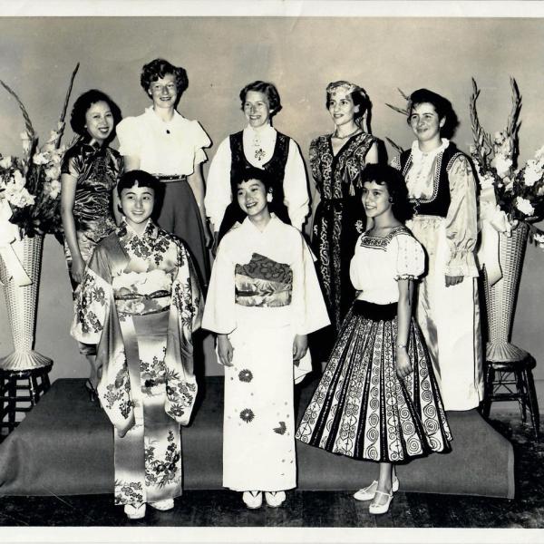 Pola representing Turkey in a cultural event at Edison Technical School