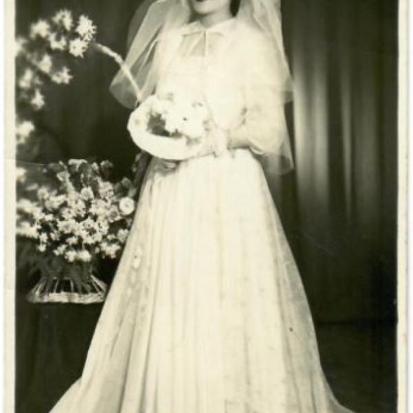 The bride, Roza, on her wedding day