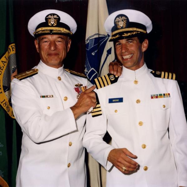 Herb and his son Jon in uniform in 1993. Image courtesy Bridge family.