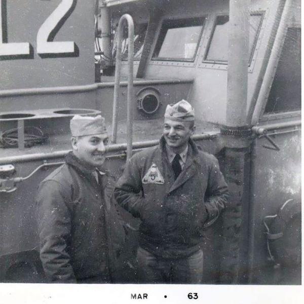 Herb, on the right, with a friend while on Reserve Duty in 1963. Image Courtesy Bridge Family.