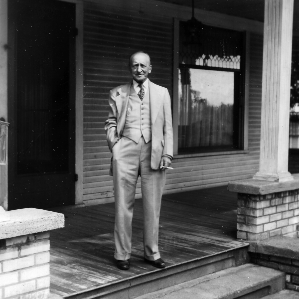 Joe Greengard's father on the porch