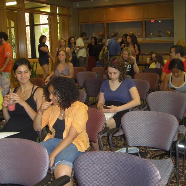 Students attending one of Ike's lectures at Carleton College, Minnesota, 2012.  Image courtesy Ike Azose.