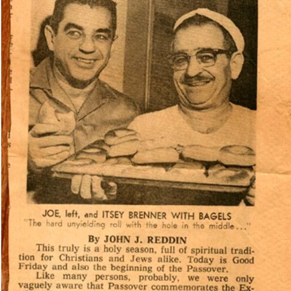 An article talking about Passover tradition and the bagels of Brenner Brothers Bakery