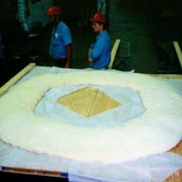 Getting ready to bake the world's largest bagel