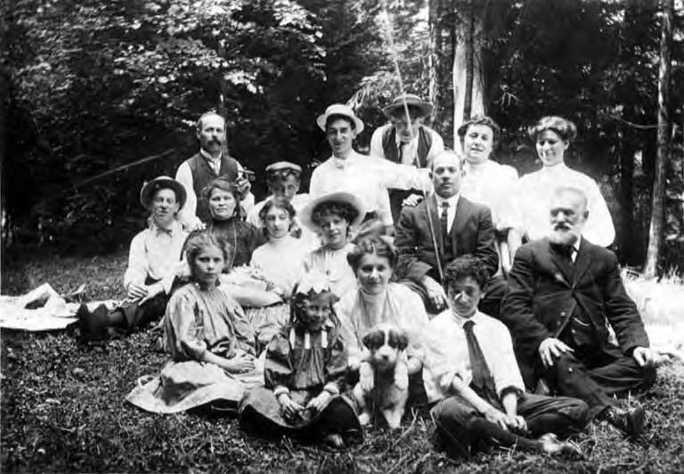 Antell family picnic in Lower Woodland, approximately 1907