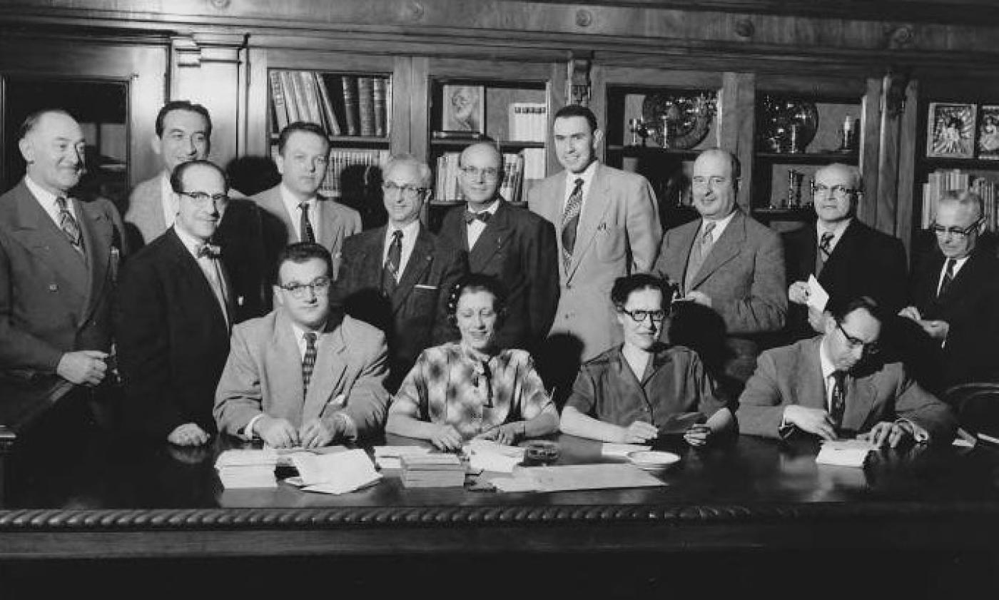 B'nai B'rith group gathered around table