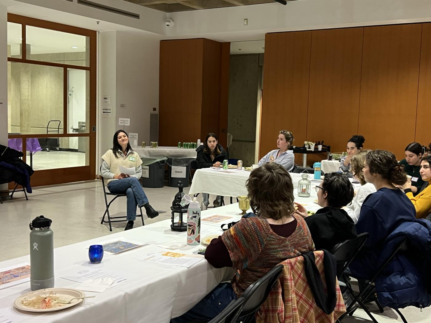 Hannah Peters surveys the students at UW Hillel