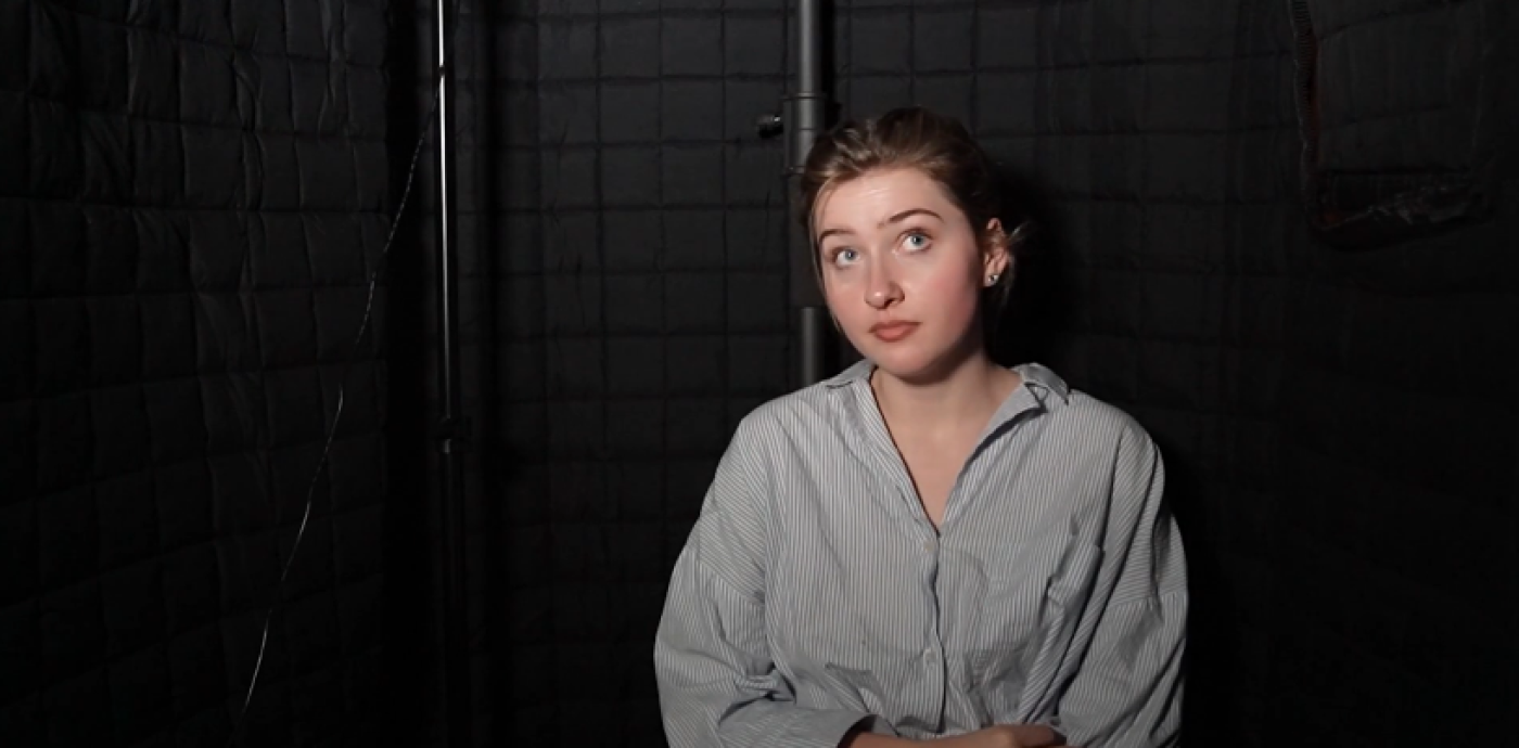 Catherine Redpath participates in the UW Hillel Story Booth