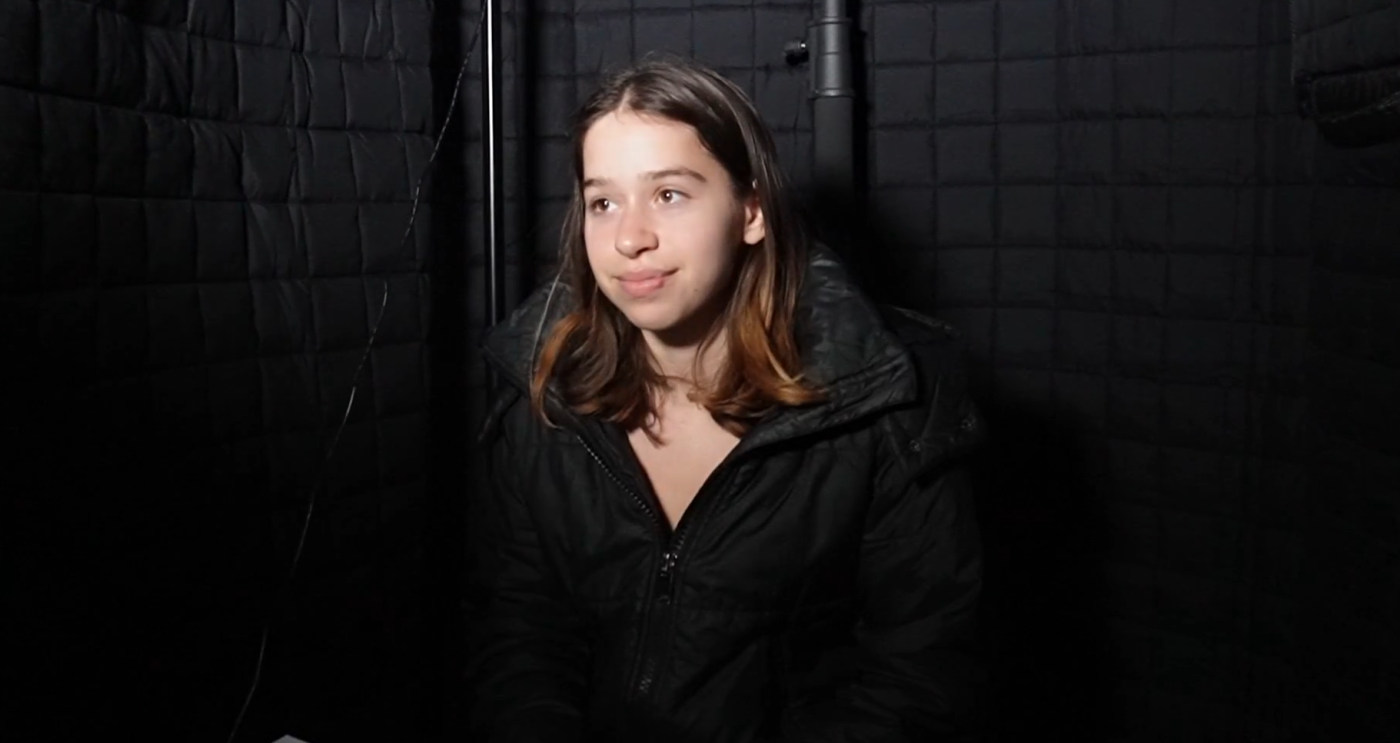 Marina Blatt participates in the UW Hillel Story Booth
