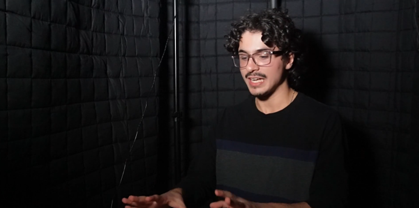 Benny Bassli participates in the UW Hillel Story Booth