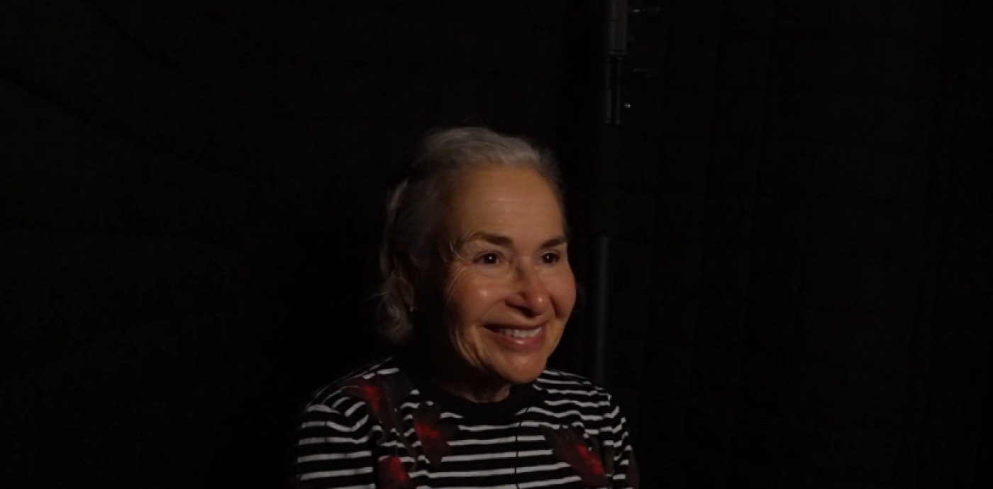 Geri Dube at the Seattle Jewish Film Festival Story Booth
