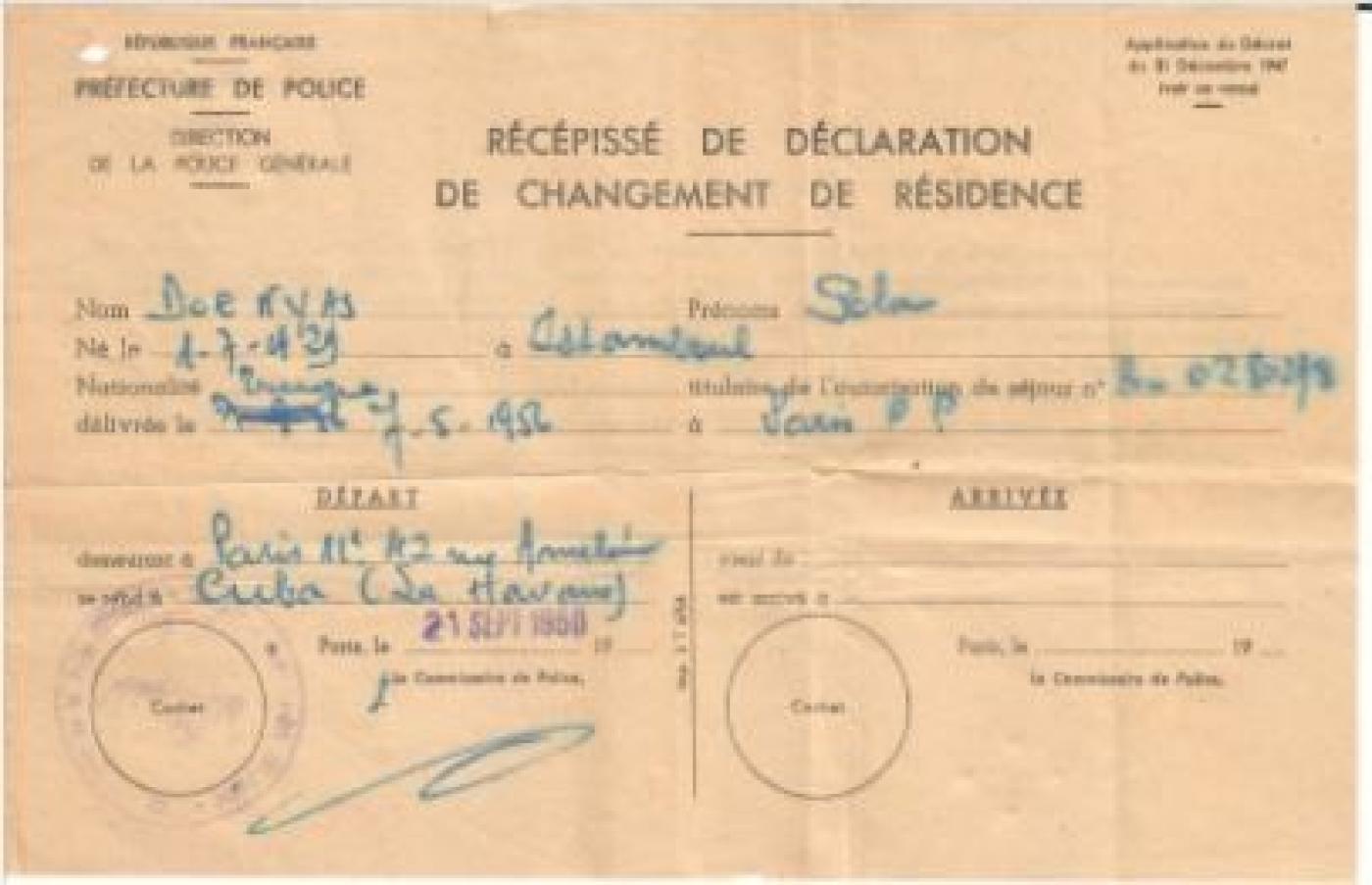French immigration document