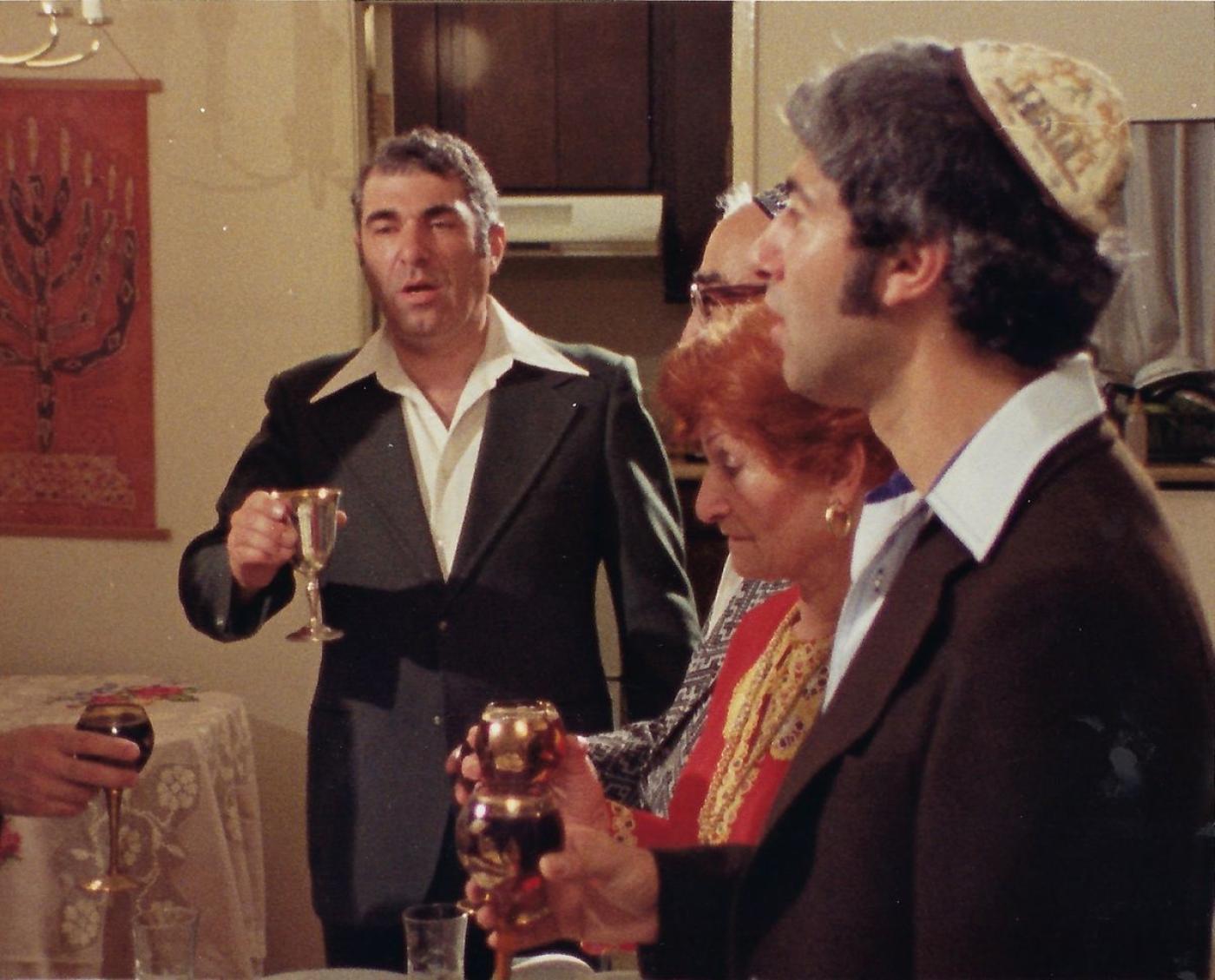 Ike performing Passover Kiddush in the 1978 documentary: Song of the Sephardi. Image courtesy Azose family.