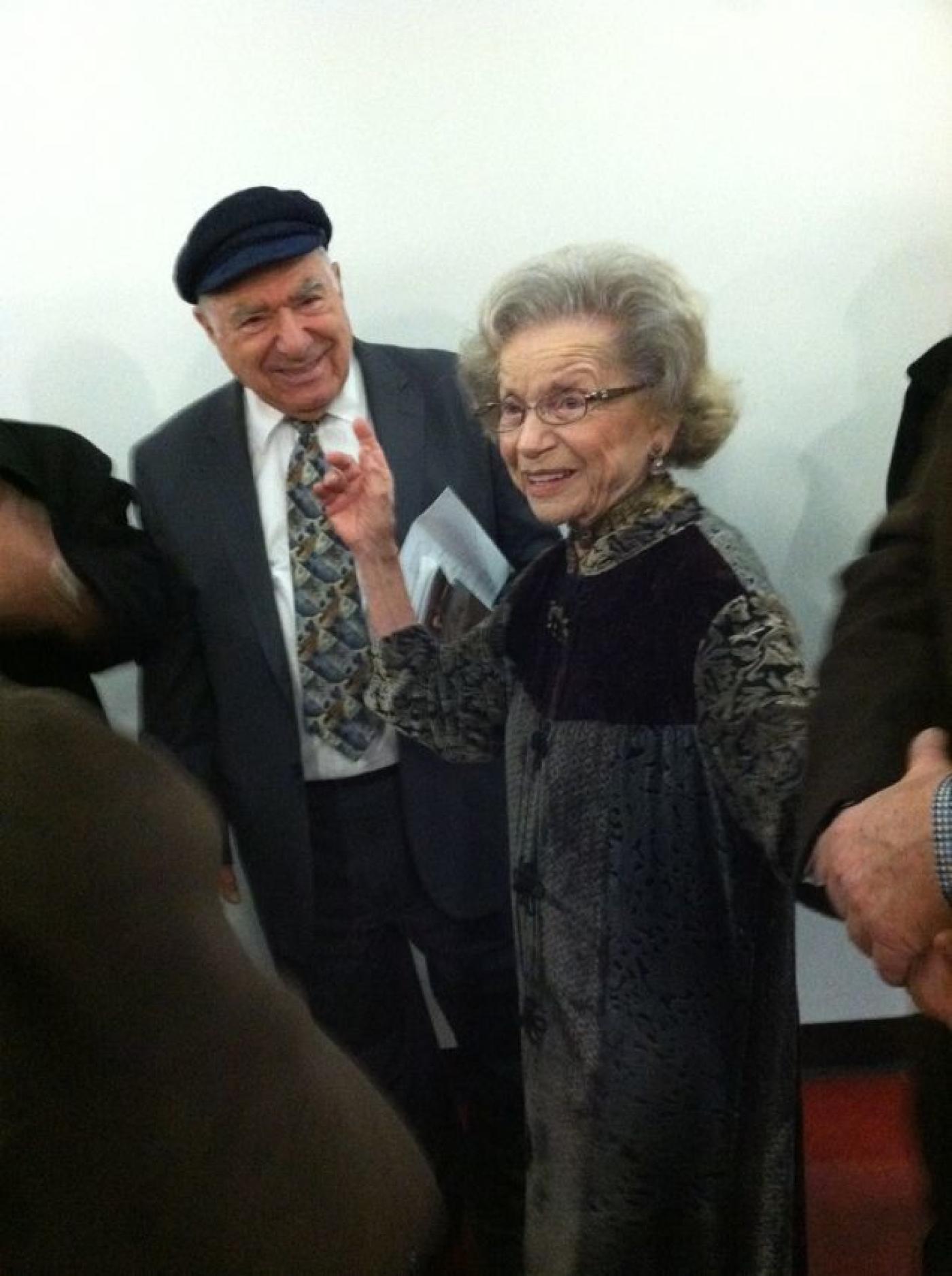 Ike Azose and Flory Jagoda after her concert and movie at Jewish Community Center, December 6, 2014. Image courtesy Ike Azose. 