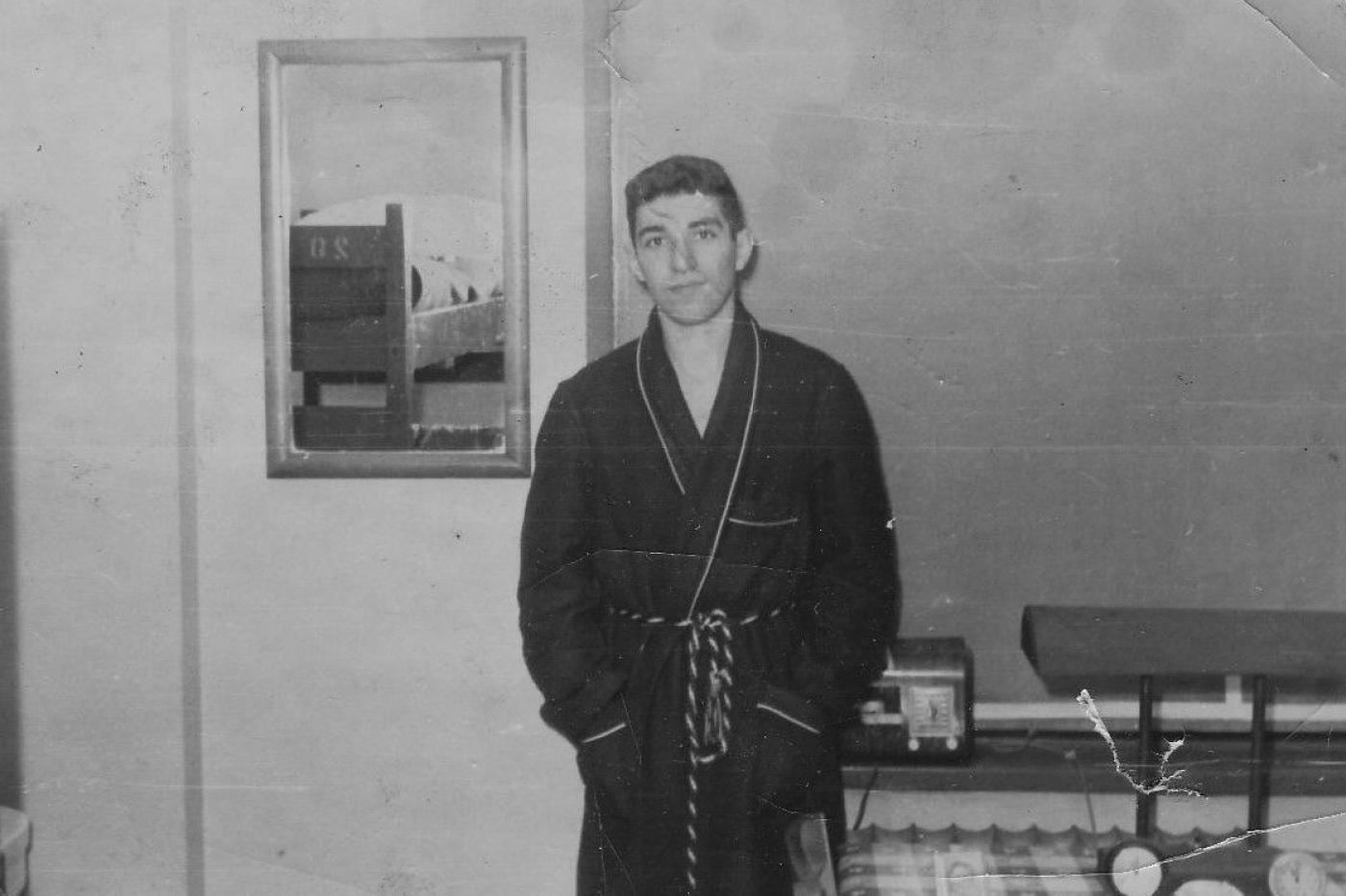 Ike Azose in his dormitory at Yeshiva University, ca. 1947. Image courtesy Ike Azose. 