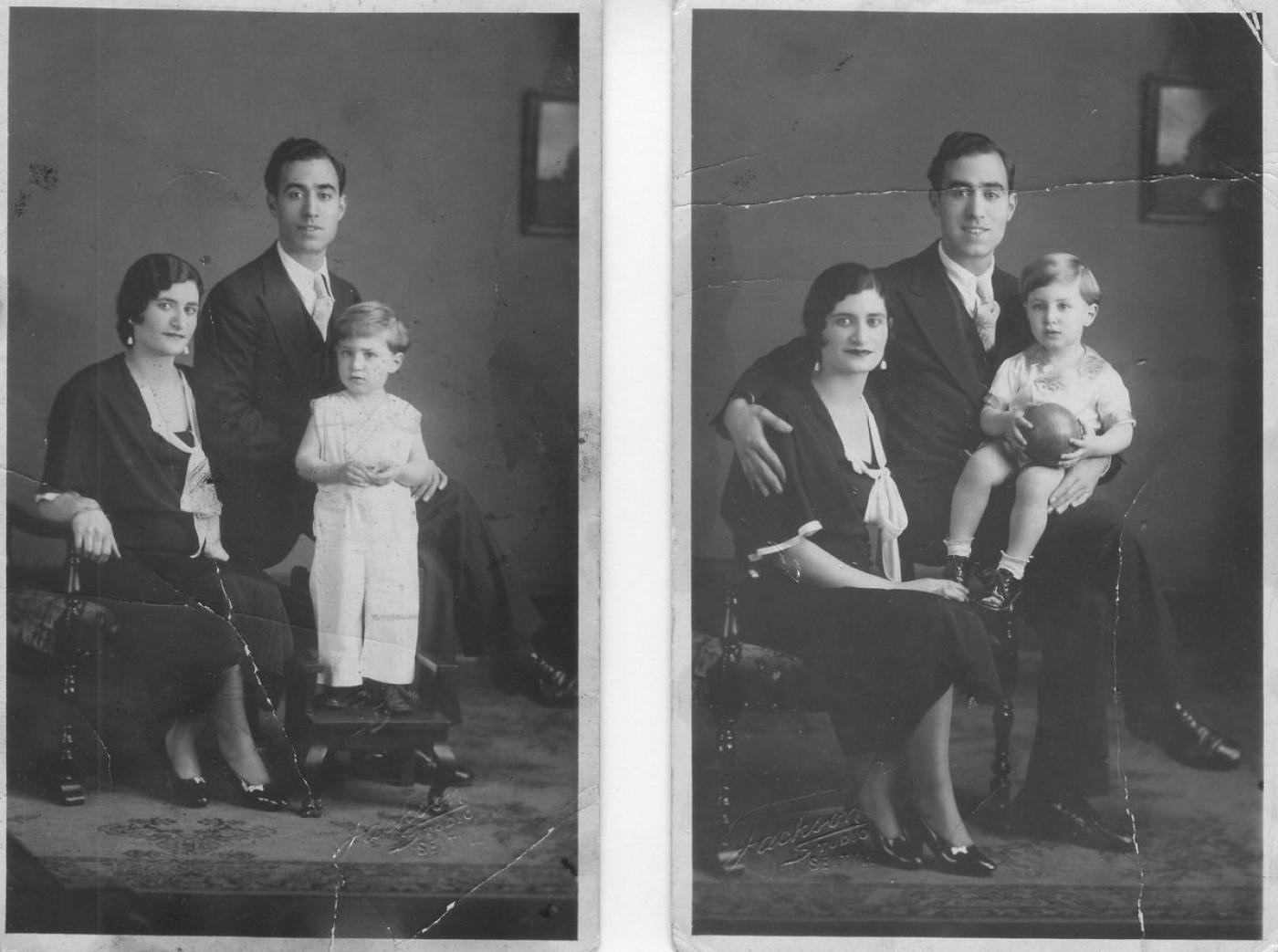 Series of photos of Louise and Jack Azose with their toddler son Ike. Image courtesy Ike Azose