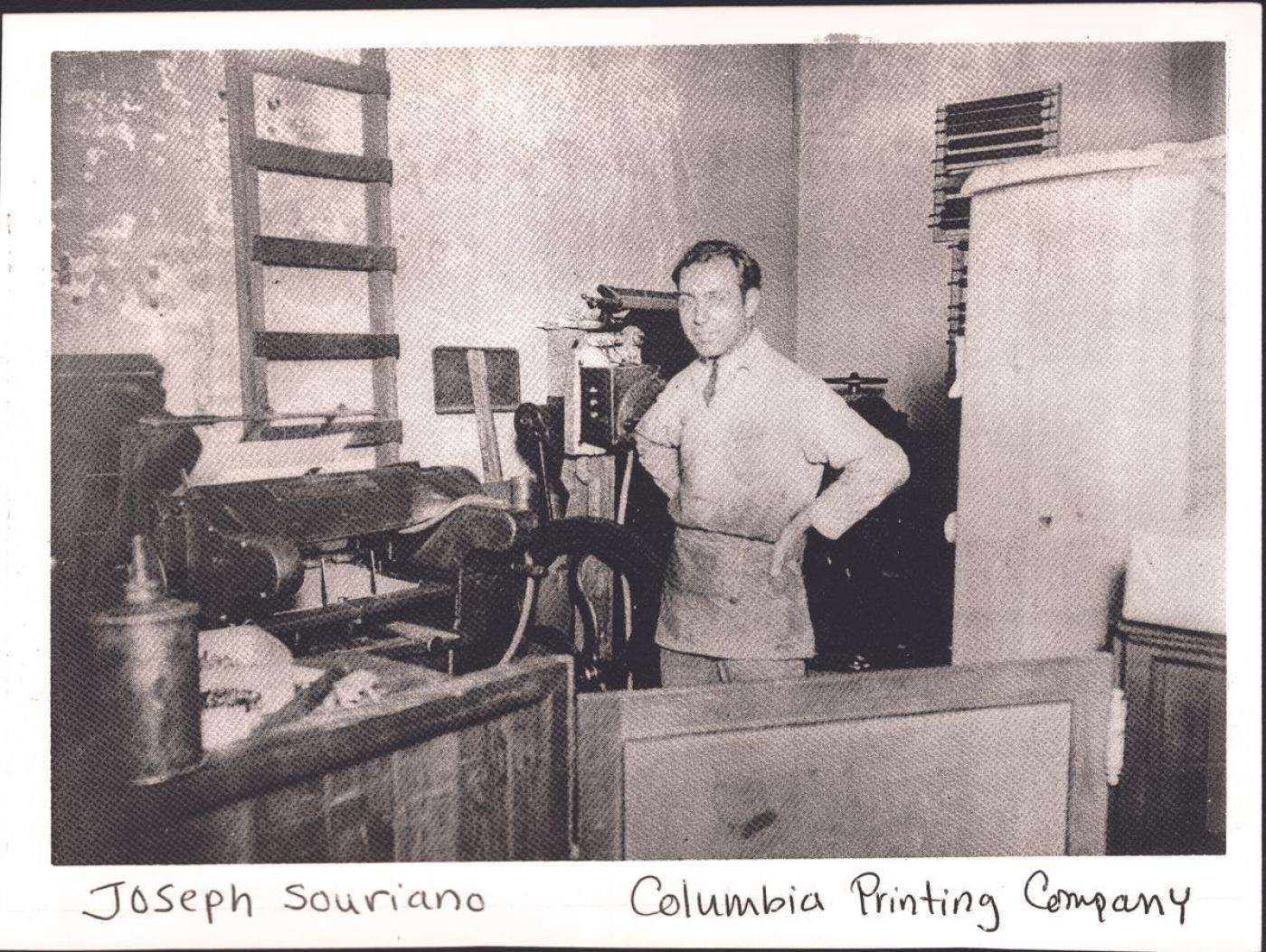 Joseph Souriano of Columbia Printing Company
