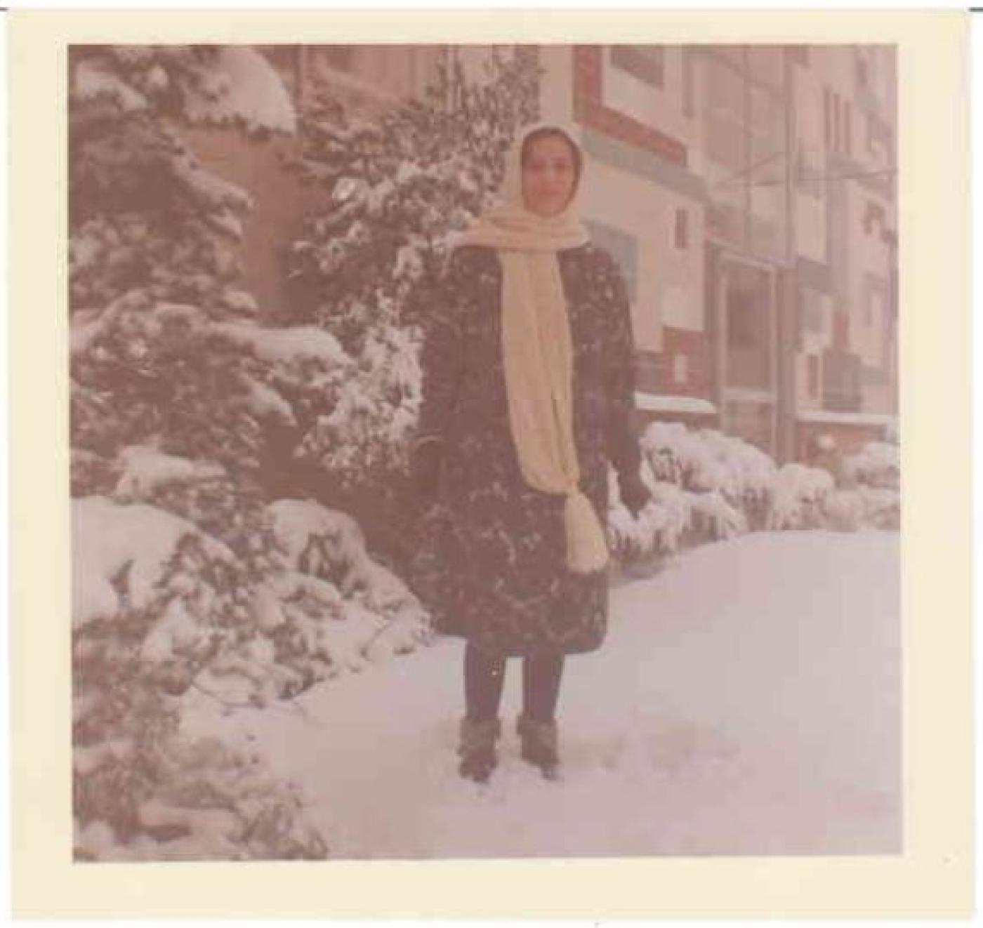 Pola, braving the snow, ca. 1960s