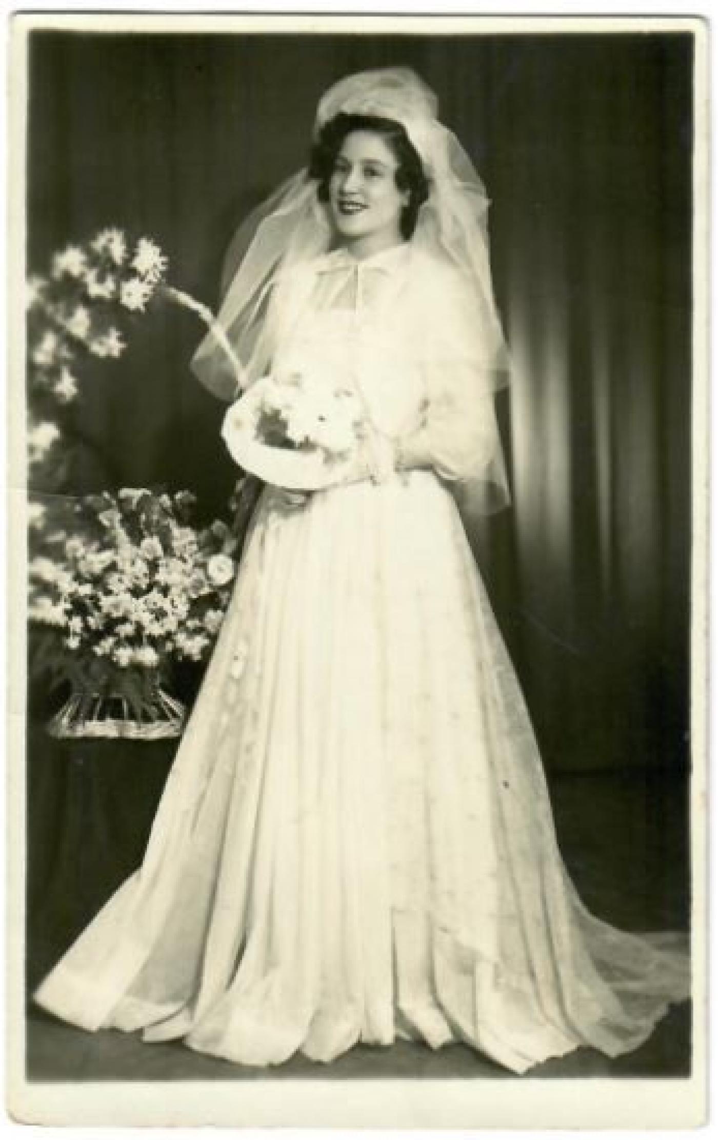 The bride, Roza, on her wedding day