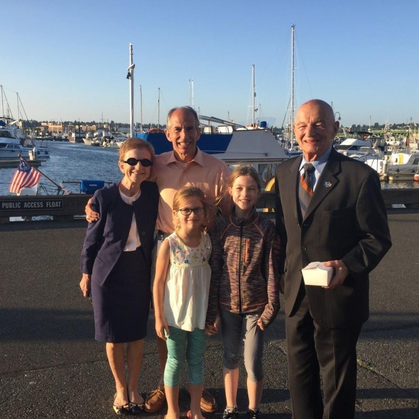 Bobbe Bridge, Jon Bridge, Herb Bridge with his great grandchildren. Image Courtesy Bridge Family.