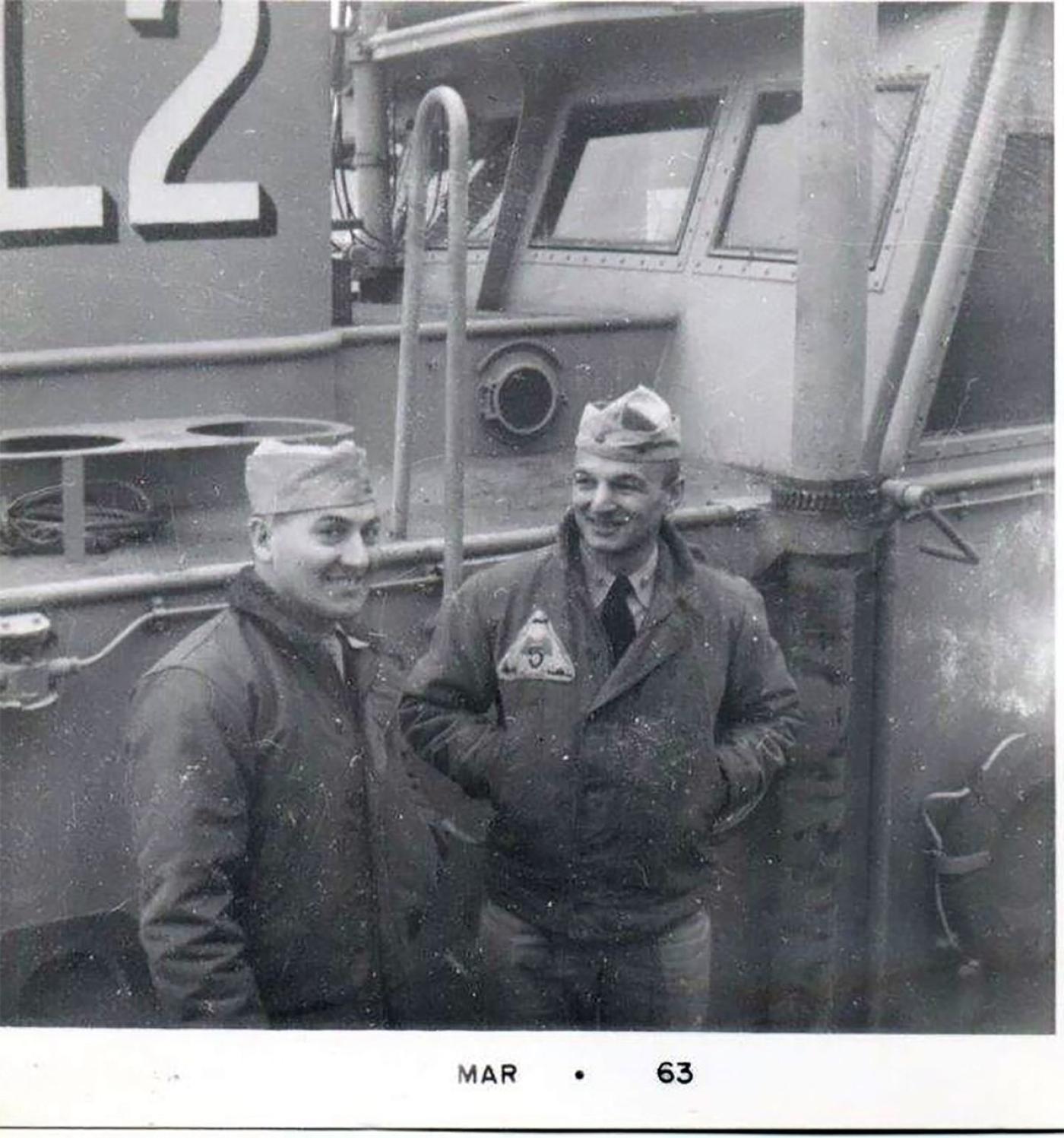 Herb, on the right, with a friend while on Reserve Duty in 1963. Image Courtesy Bridge Family.