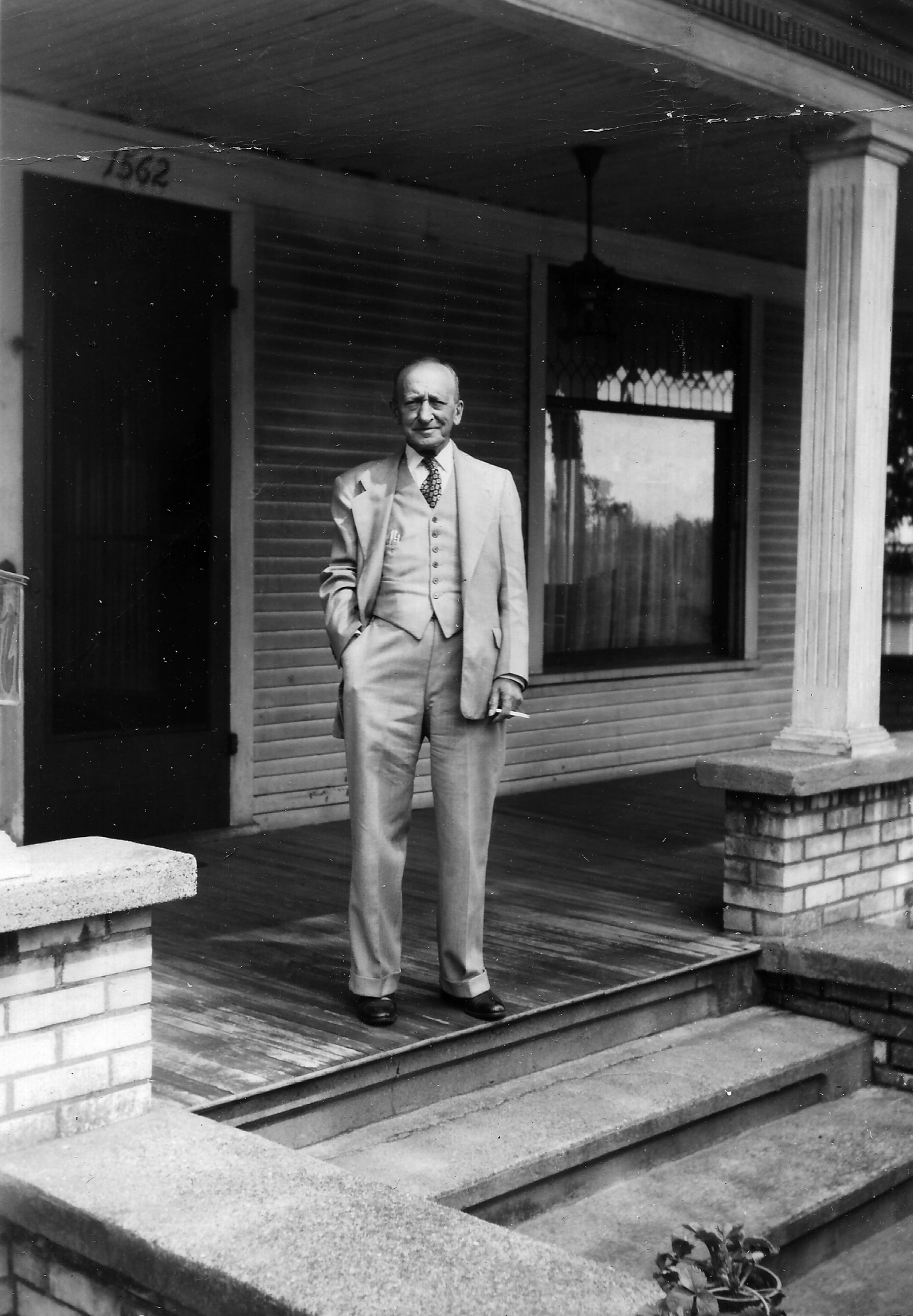 Joe Greengard's father on the porch