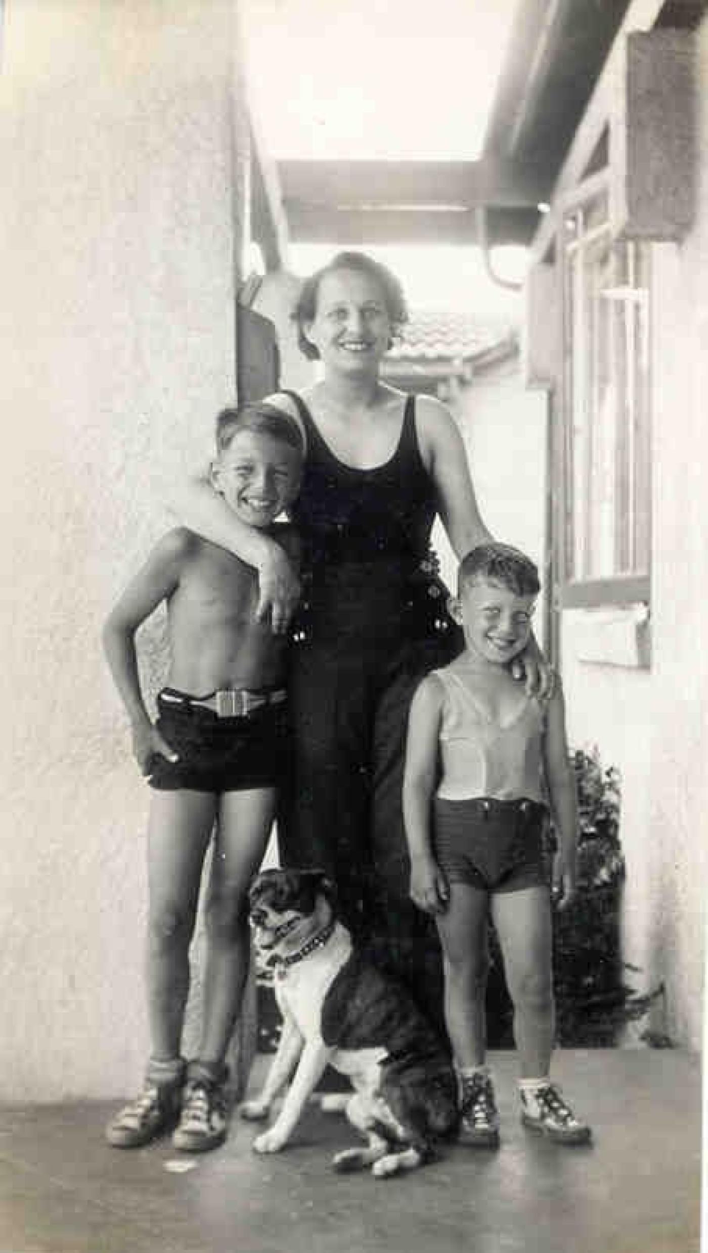 Sally with her sons, Herb and Bob Bridge in 1936. Image Courtesy Bridge Family.