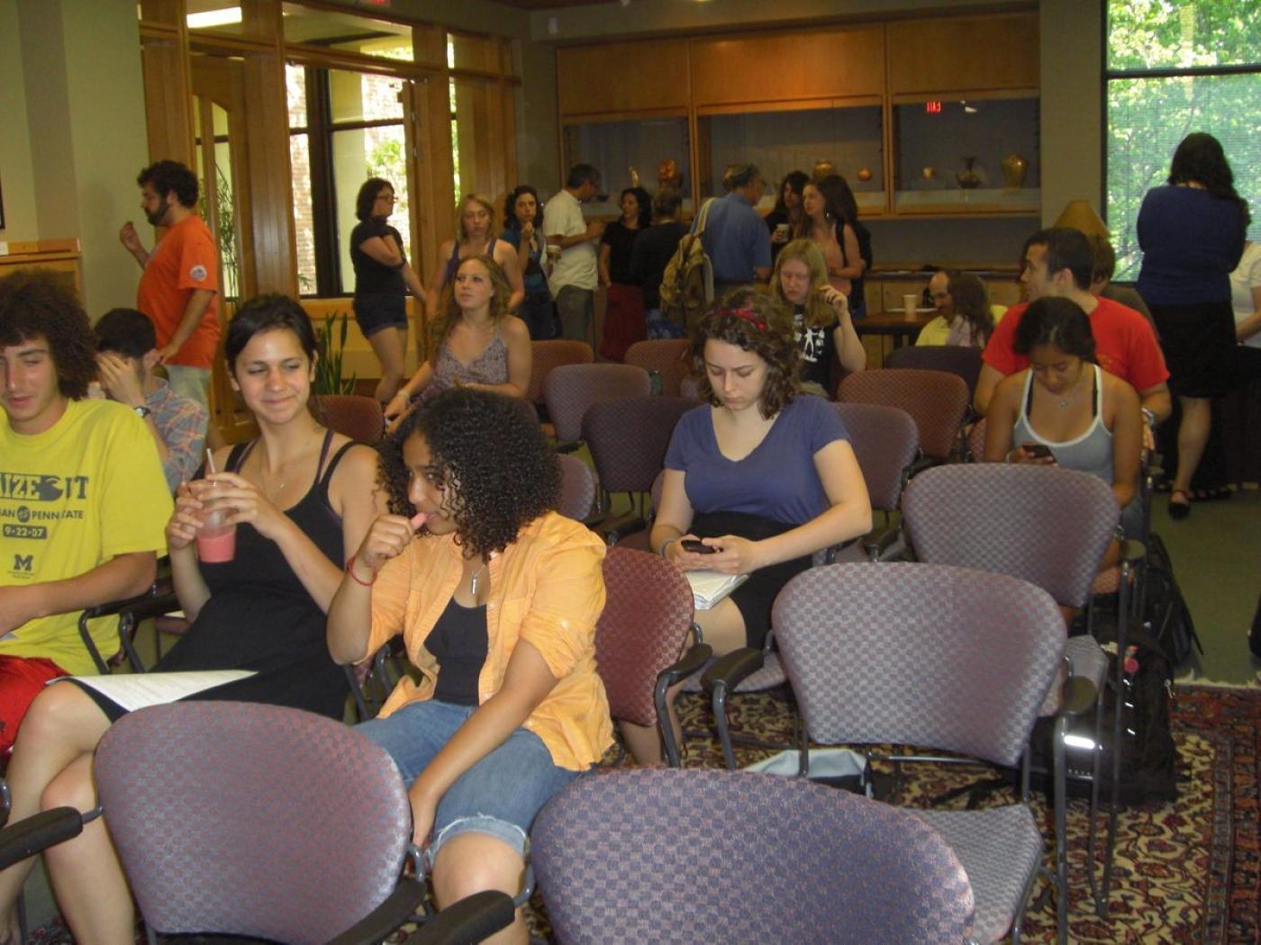 Students attending one of Ike's lectures at Carleton College, Minnesota, 2012.  Image courtesy Ike Azose.