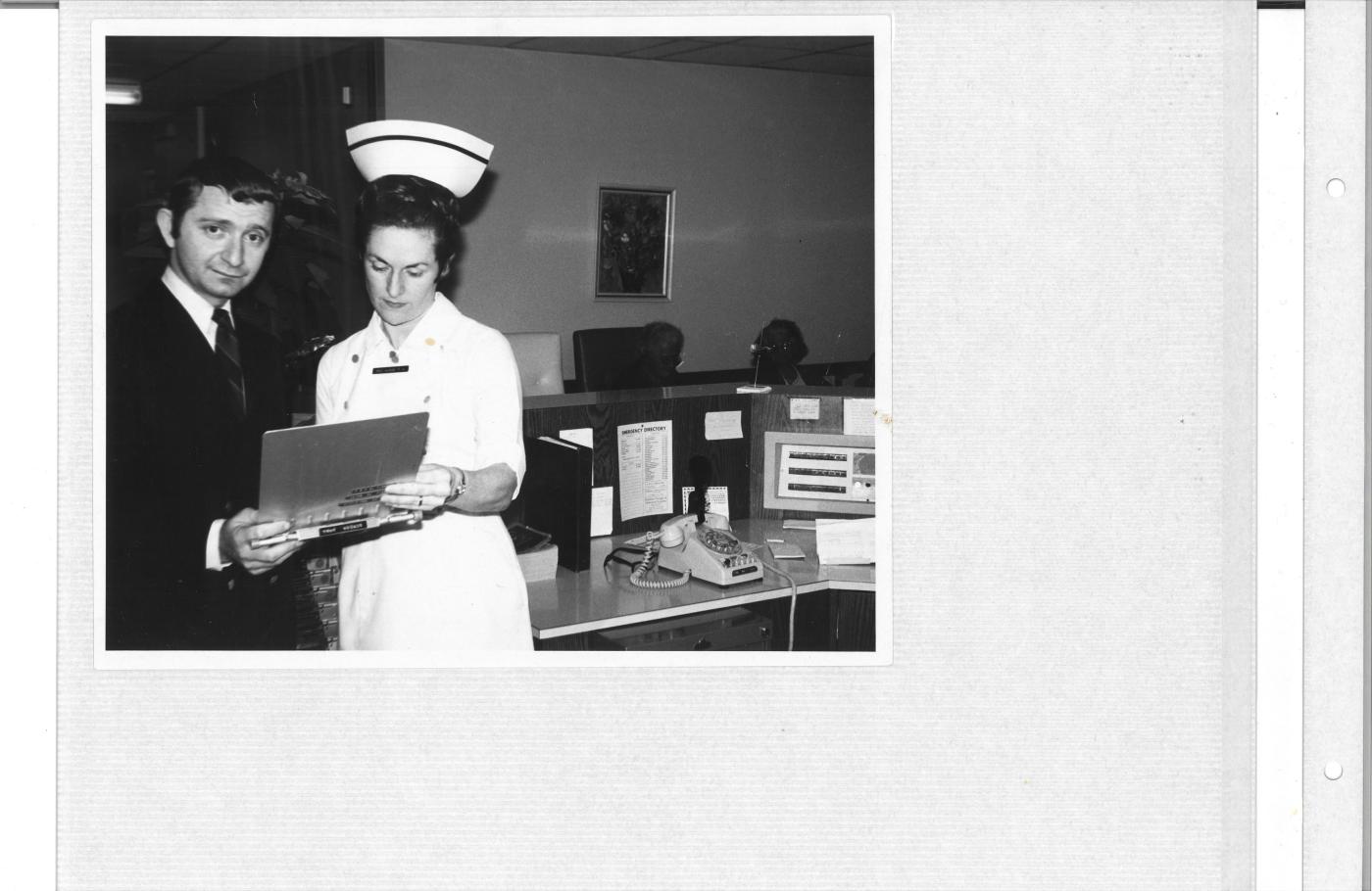 Gortler with a charge nurse