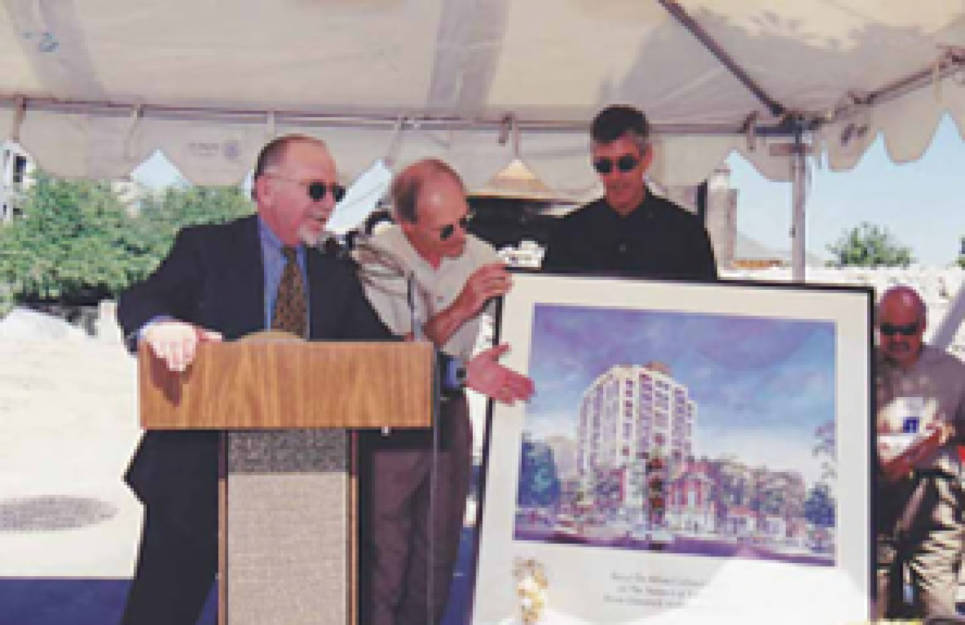 Joshua Gortler and architects during the groundbreaking for The Summit at First Hill, on July 11, 1999