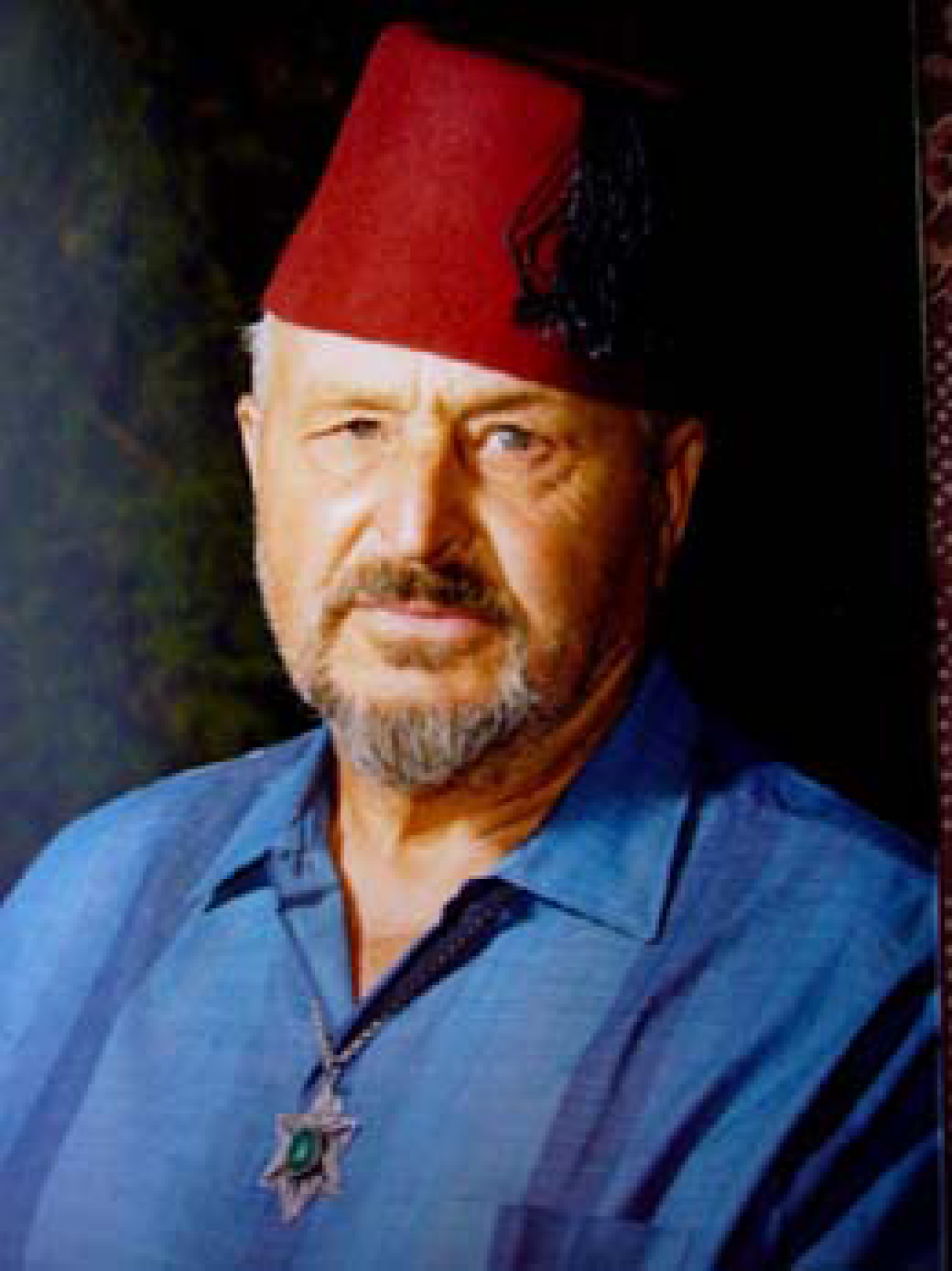 Sam Israel with the traditional Morrocan Fez hat  Photo Courtesy of Samis Foundation