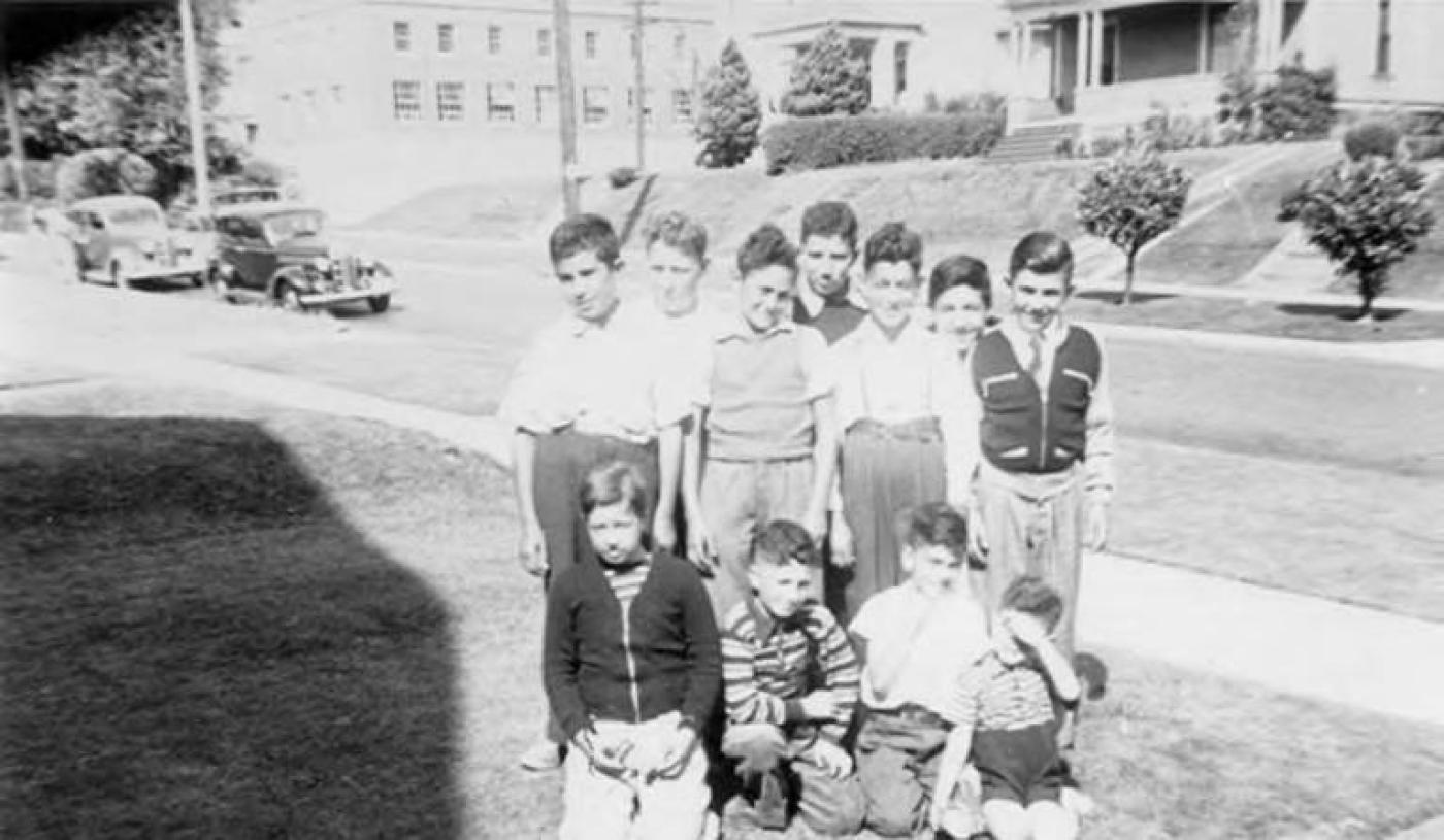 Children at Ralph Adatto's Bar Mitzvah at Adatto home on 17th Ave. and Jefferson St., August 1940