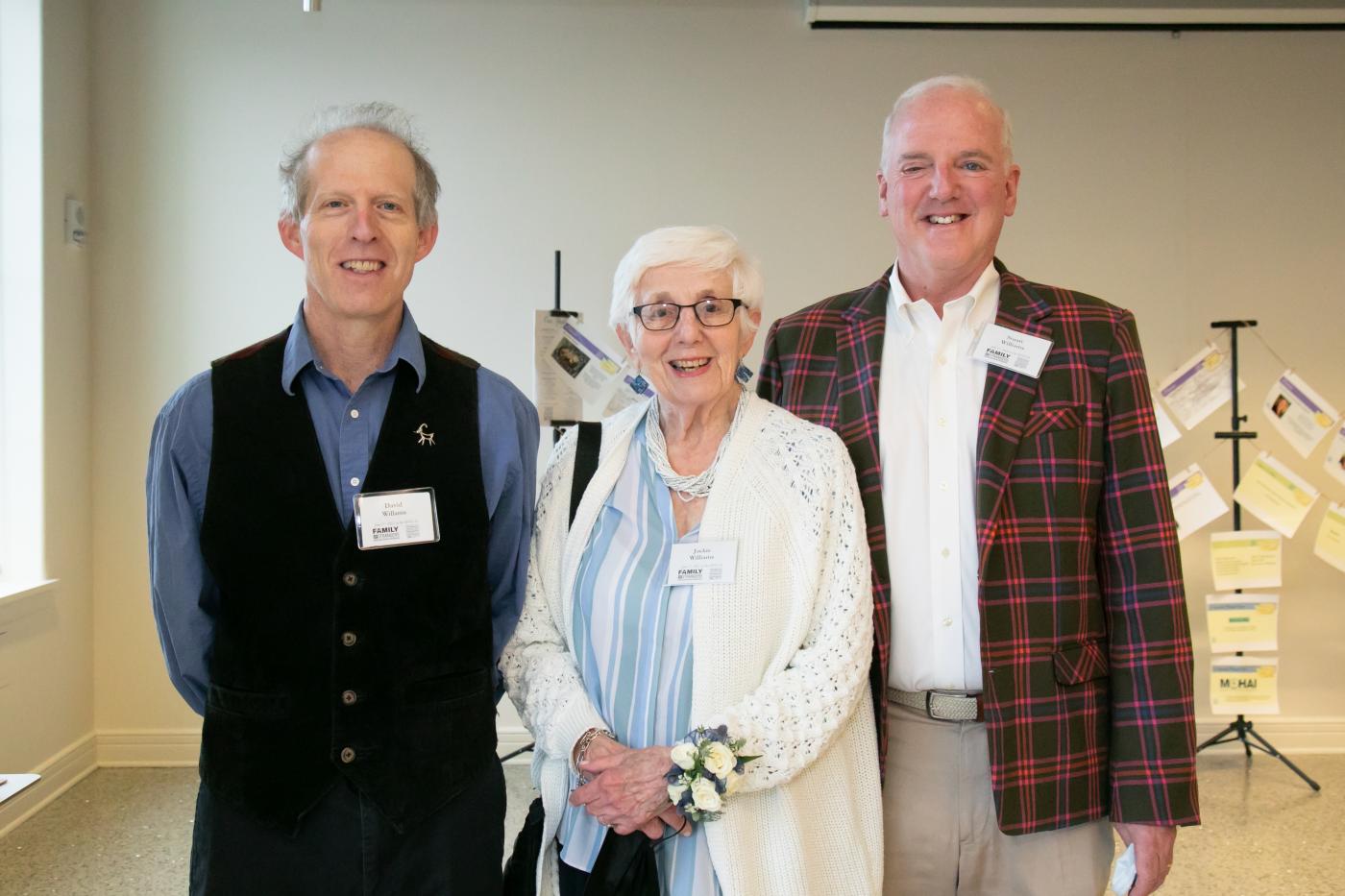 Jackie Williams and sons David (L) and Stuart (R)