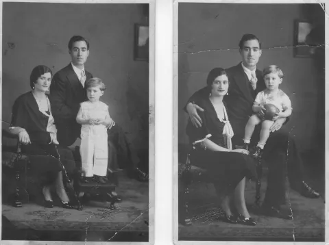 Series of photos of Louise and Jack Azose with their toddler son Ike. Image courtesy Ike Azose