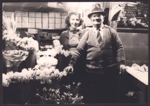 Samuel Nahmias, right, and daughter Margie (late 1930s)