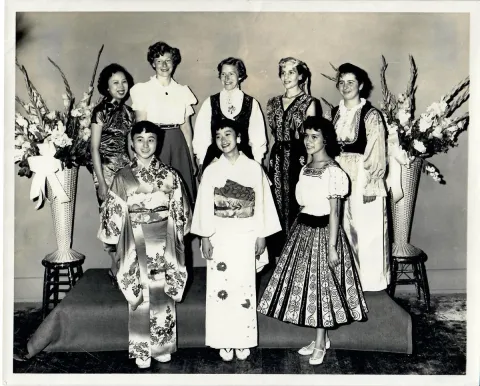 Pola representing Turkey in a cultural event at Edison Technical School