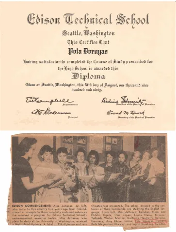 Diploma from Edison Technical School, 1960