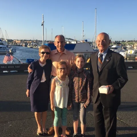 Bobbe Bridge, Jon Bridge, Herb Bridge with his great grandchildren. Image Courtesy Bridge Family.